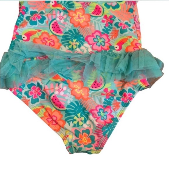 Wonder Nation One-Piece Tutu Swimsuit Aqua Mint 5T - Picture 7 of 7